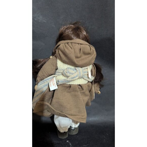 Vintage Doll Brown Yarn Hair Knitted Top Hooded Dress Lace-Up Boots 11" - Picture 4 of 9